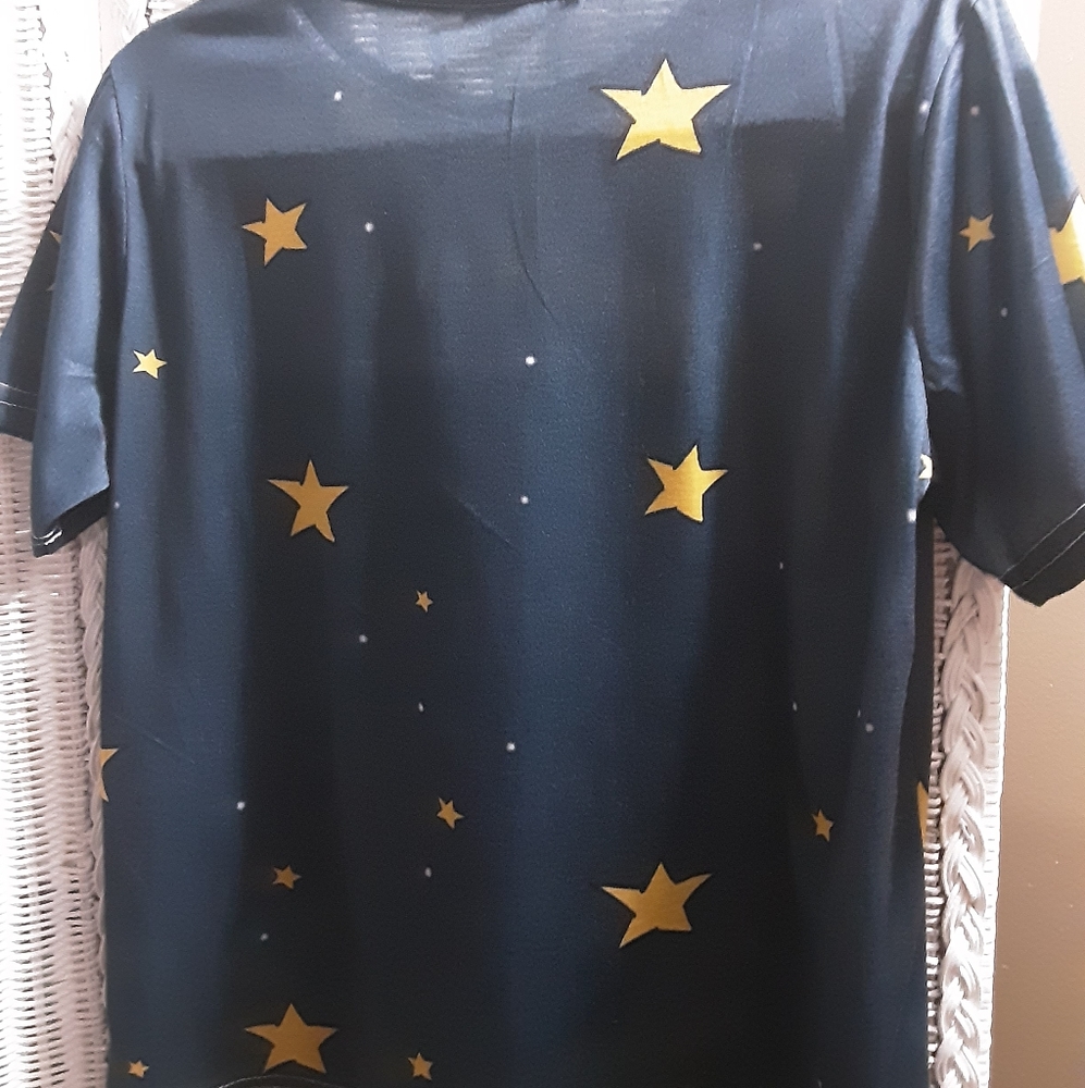 CELESTIAL CAT & MOON & STARS T-SHIRT - Picture 4 of 4